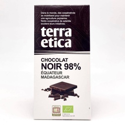 Chocolat noir 98% Equateur-Côte d'Ivoire 100gr